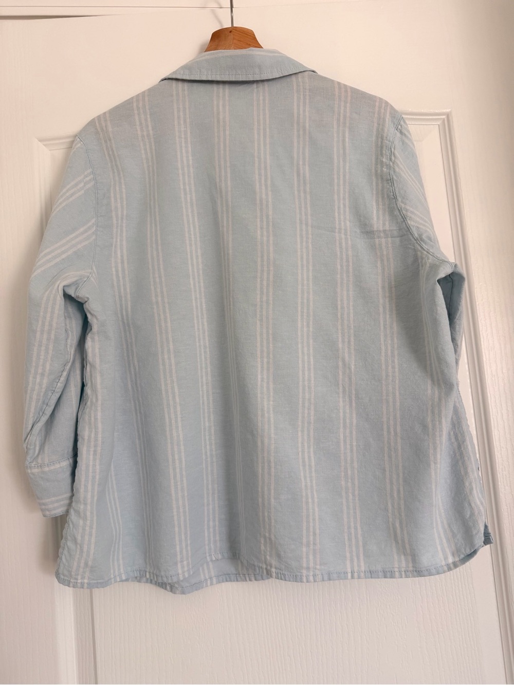 Christian Siriano Light Blue Striped Button-Down Shirt - Picture 3 of 5